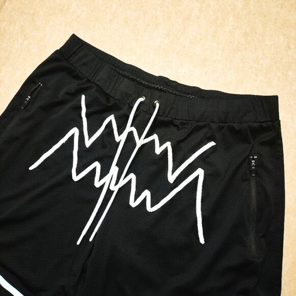 Puma Core Jaws Black White Mesh Basketball Athletic Shorts Mens #4 - Picture 2 of 5